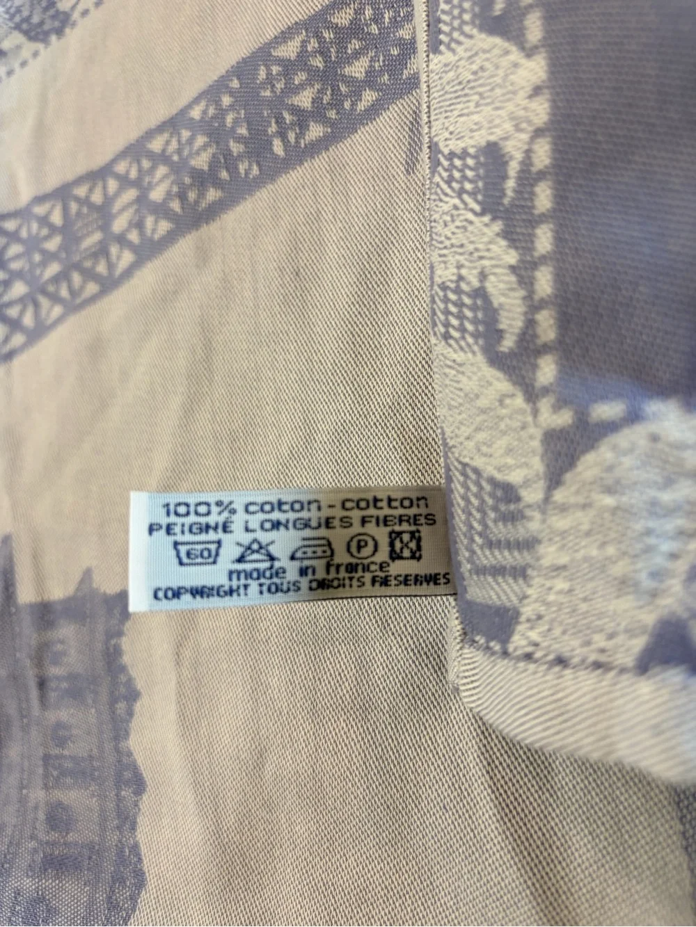 Le Jacquard Francais Paris Torchon Tea Towel Blue Cotton 31x23 in NWT